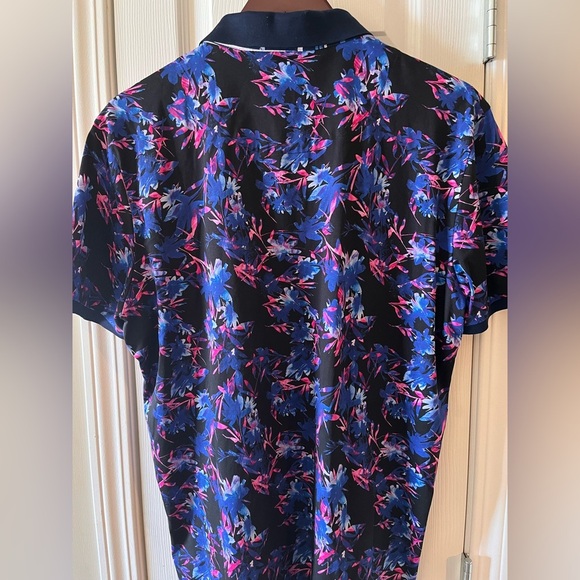 Mens Au Noir Floral All Over Print Golf Polo Shirt XL - Picture 5 of 10